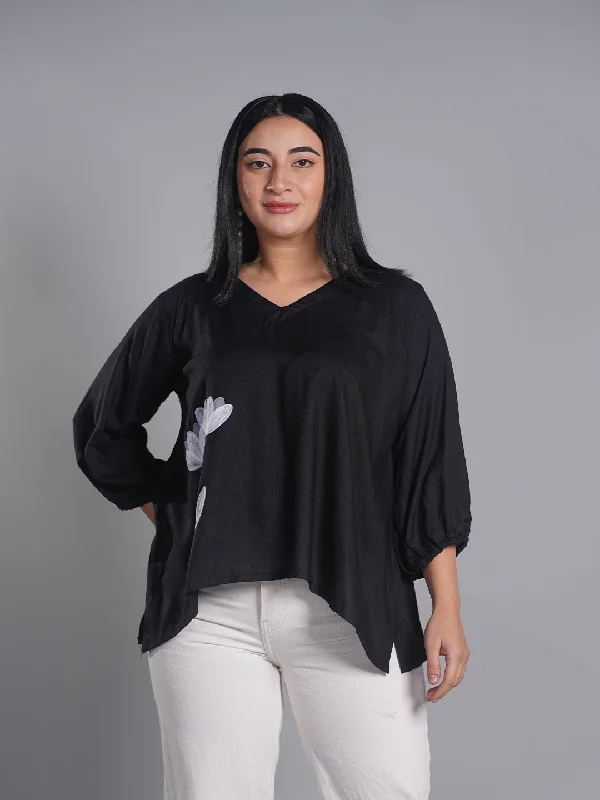 Black Rayon Top - Reeve Vacation