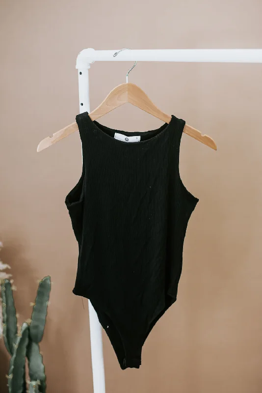 Something Simple Bodysuit , Black Youthful Women's Pop