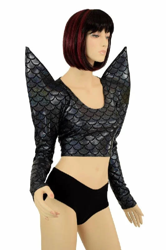 Black Dragon Mega Sharp Shoulder Crop Casual Women's Japanese 