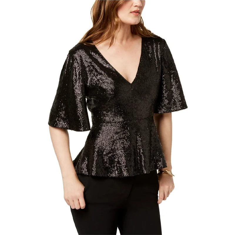 Rachel Zoe Womens Sequin Clover Baby Doll Blouse Confident Women's High - fashion