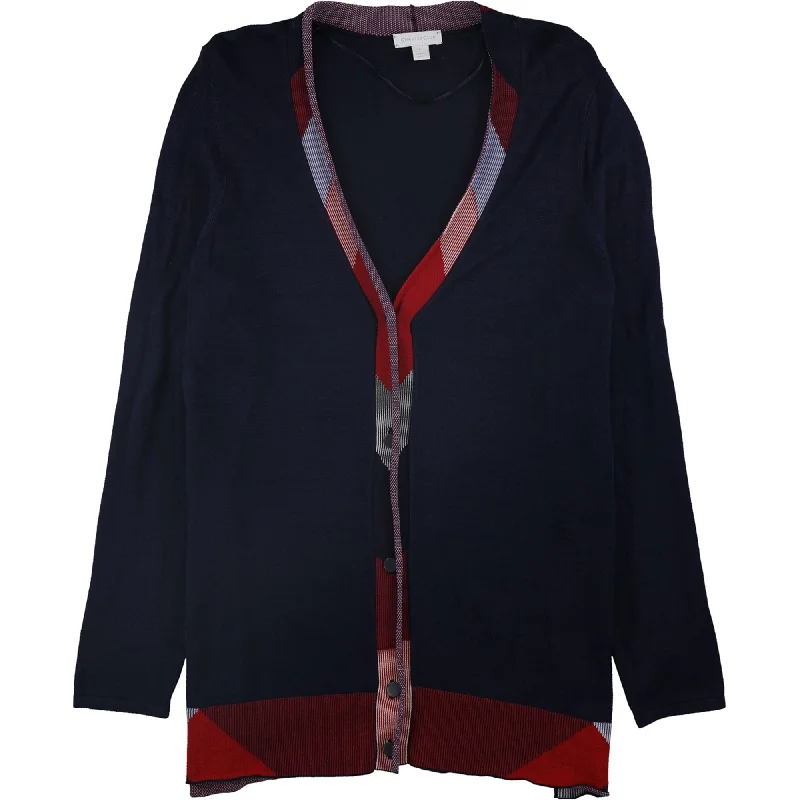 Charter Club Womens Boyfriend Cardigan Sweater, Blue, Medium Cashmere