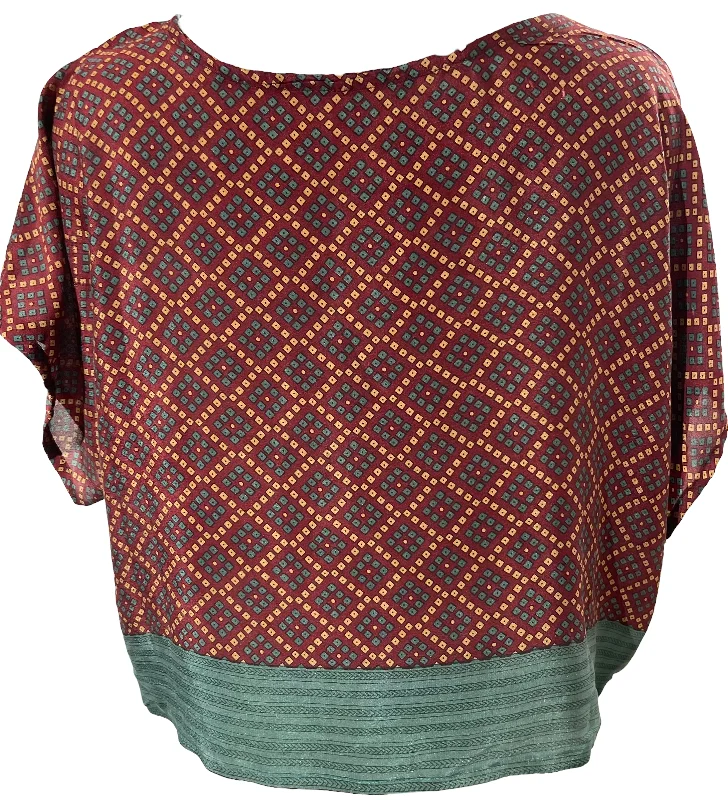PRC1642 Angelica Avatar Pure Silk Boxy Top Confident Women's High - fashion