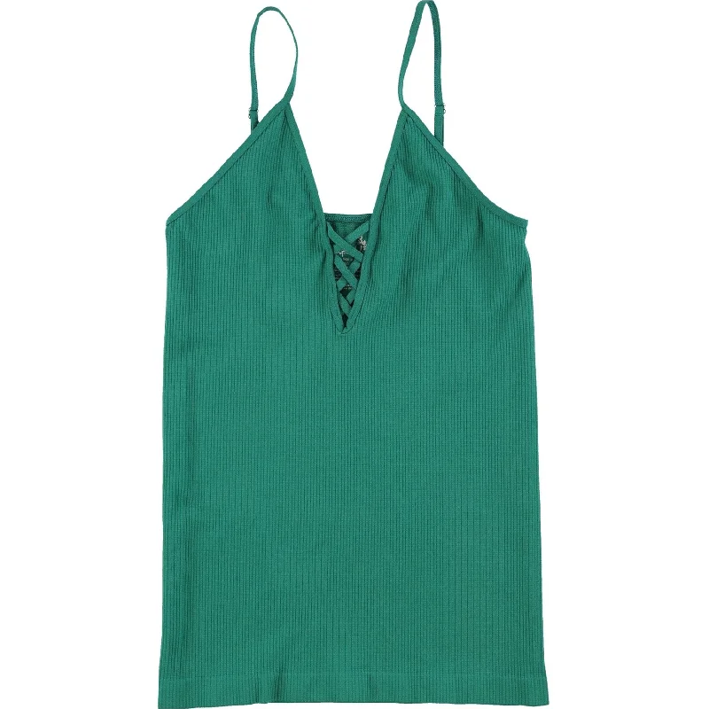 Free People Womens Ribbed Tank Top, Green, X-Small Modern Women's 