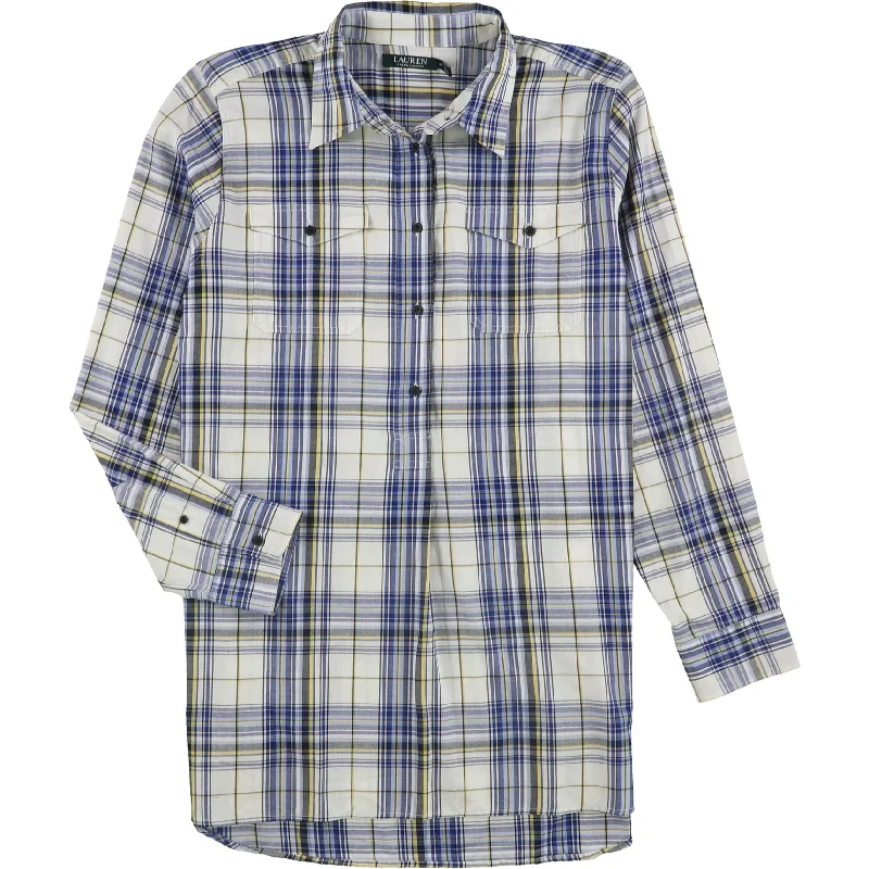 Ralph Lauren Womens Akilah Tunic Blouse, Blue, X-Small Dapper Women's Bow - adorned