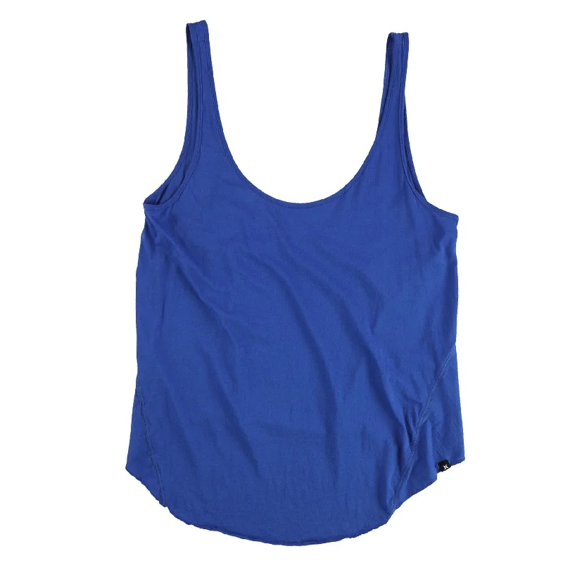 Hurley Womens Solid High-Low Hem Tank Top, Blue, Large Business