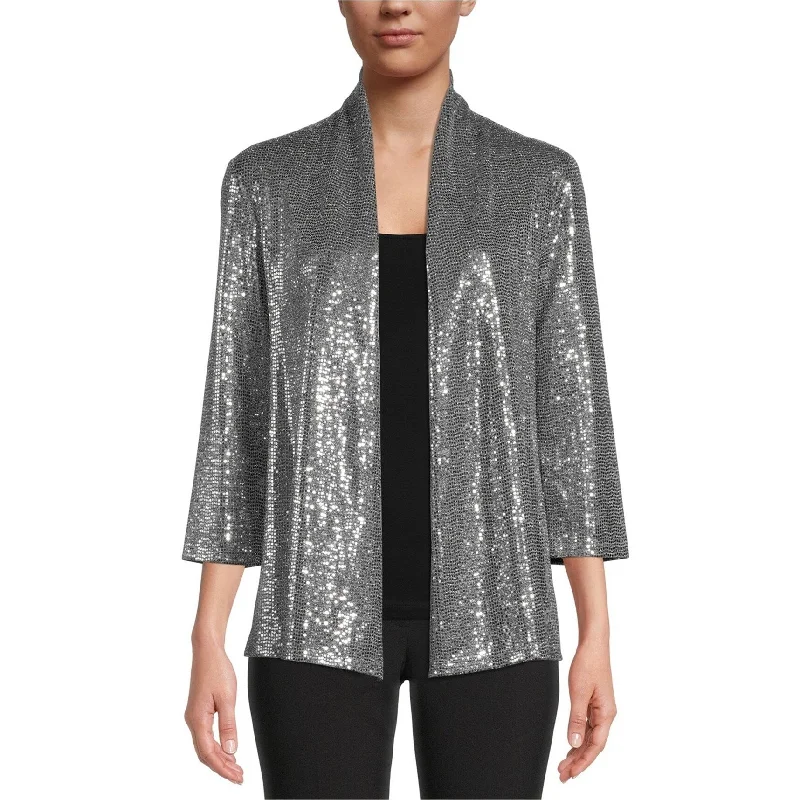 Kasper Womens Sequin Cardigan Sweater Sporty Women's Tennis