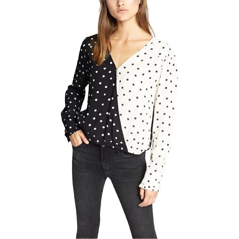 Sanctuary Clothing Womens Dot Wrap Blouse Stylish Women's Neon