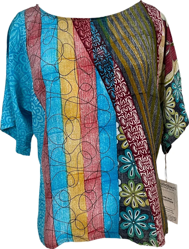 PRC5964 Avatar Pure Silk Side Slit Top Cool Women's Distressed