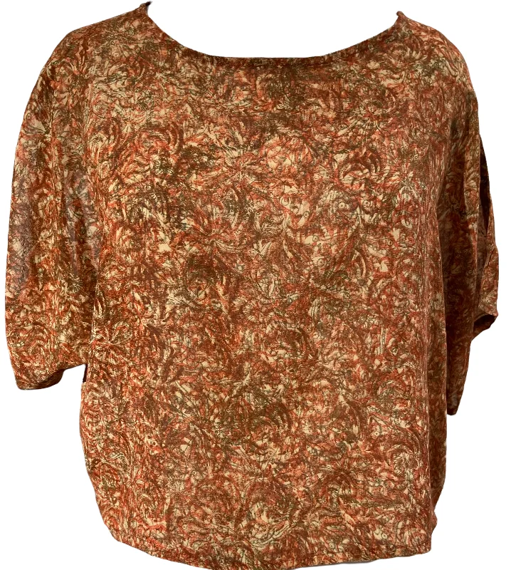 PRG966 Wasser Sheer Avatar Pure Silk Boxy Top Tough Women's Military - inspired