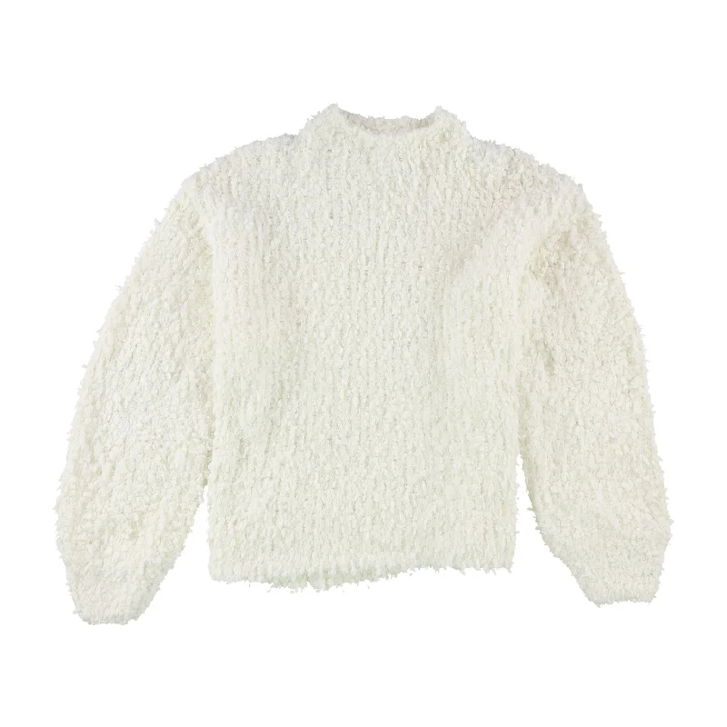 1.STATE Womens Mock-Neck Poodle Pullover Sweater, White, Medium Minimalist Women's Casual