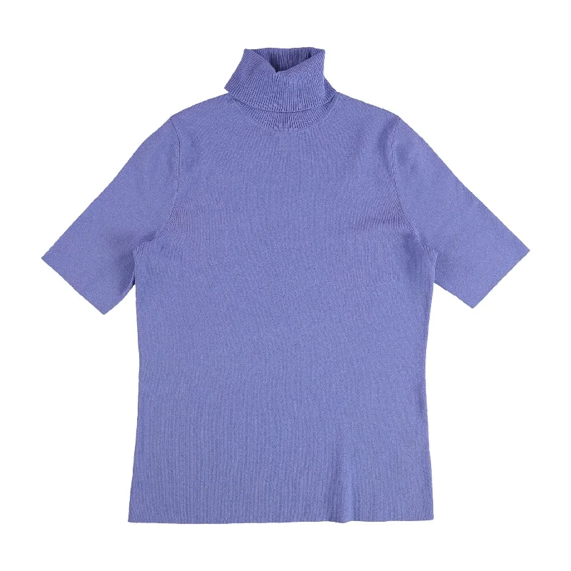 Anne Klein Womens Short Sleeve Turtleneck Pullover Sweater, Blue, Medium Cozy Women's Sherpa - lined