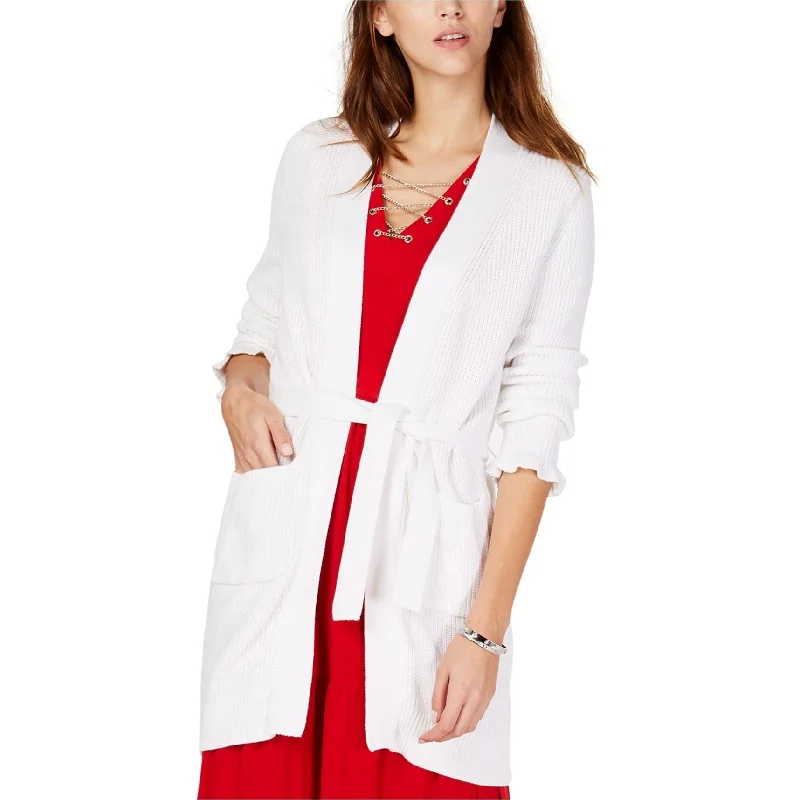 Michael Kors Womens Ruffle-Sleeve Cardigan Sweater Traditional Women's Wool