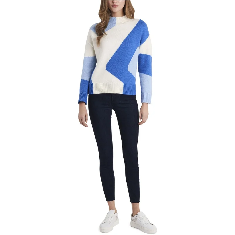 Vince Camuto Womens Intarsia Pullover Sweater, Blue, X-Large Cozy Women's Winter