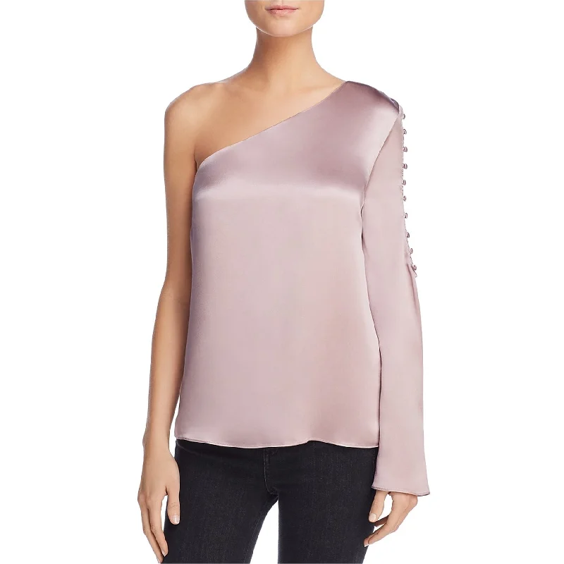 Parker Womens Ripley One Shoulder Blouse, Purple, X-Small Dapper Women's Bow - adorned