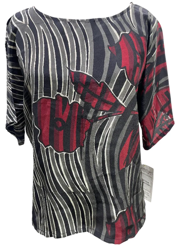 PRC5697 Avatar Pure Silk Side Slit Top Refined Women's Velvet
