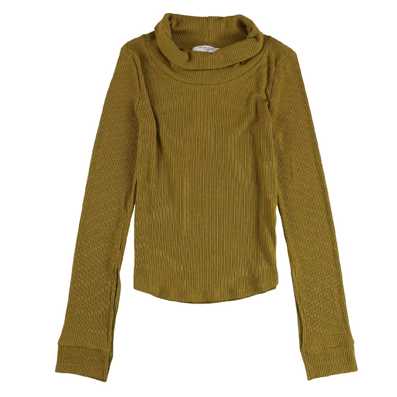 Project Social T Womens Ribbed Split Sleeve Pullover Sweater, Yellow, Small Laid - back Women's Style