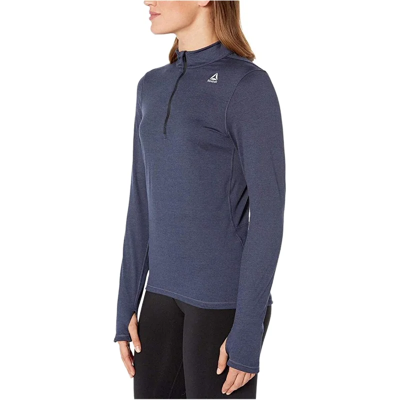 Reebok Womens 1/4-Zip Pullover Sweater, Blue, Small Casual Women's Loose - fitting