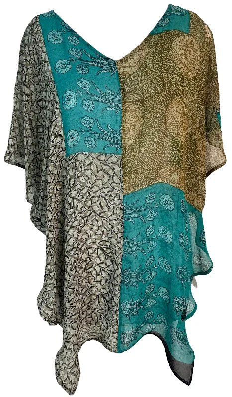 PRG6284 Sheer Avatar Pure Silk Waterfall Top Modern Women's Tech