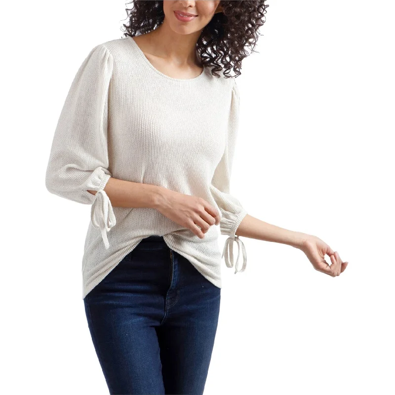 Lucky Brand Womens Tie-Sleeve Peasant Blouse, Off-White, Small Trendy Women's 