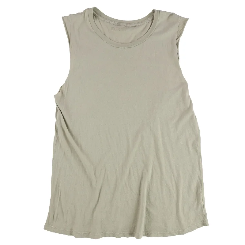 Mouchette Womens Solid Raw Edges Tank Top Monochromatic All - in - one