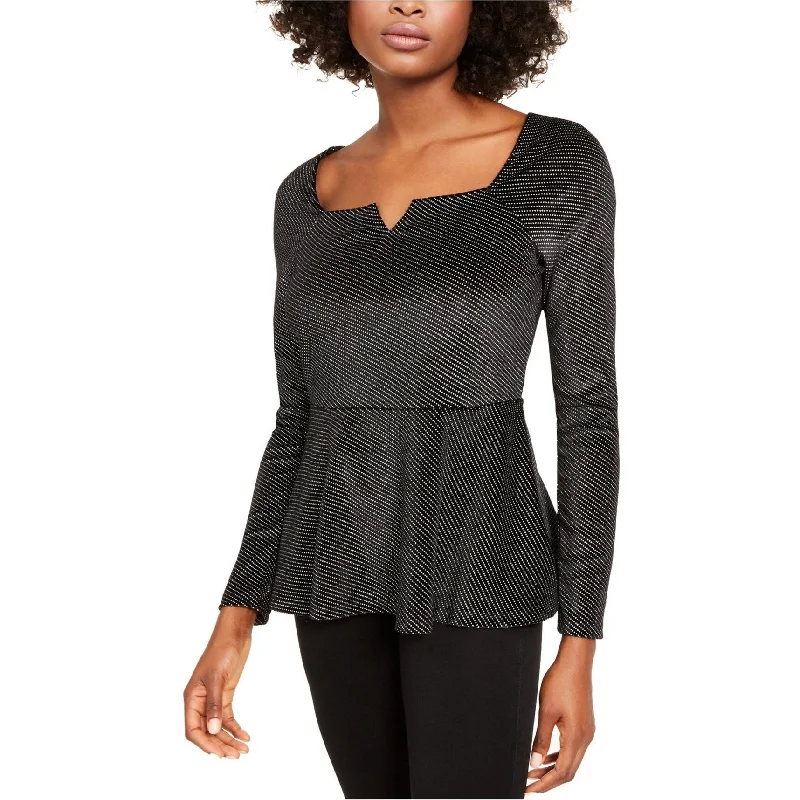 Thalia Sodi Womens Velvet Peplum Blouse, Metallic, X-Small Women