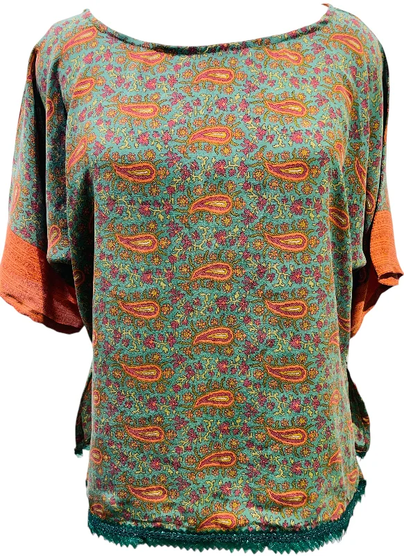 PRC5599 Avatar Pure Silk Side Slit Top Country