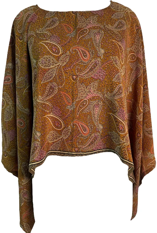 PRC6047 Avatar Pure Silk Kimono-Sleeved Top Sharp Women's Italian