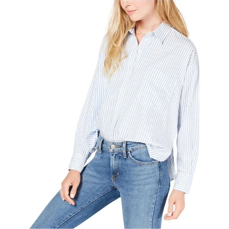 Levi's Womens Darcy Stripe Button Up Shirt, Blue, Small Preppy Women's College