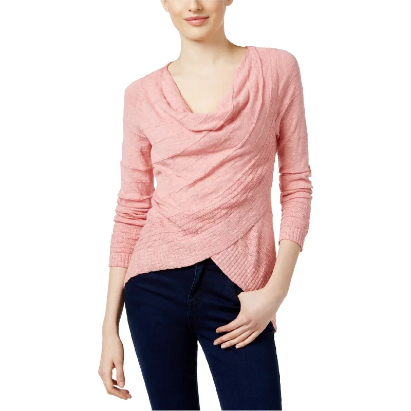 I-N-C Womens Draped Knit Sweater, Pink, Large Bohemian Women's Free