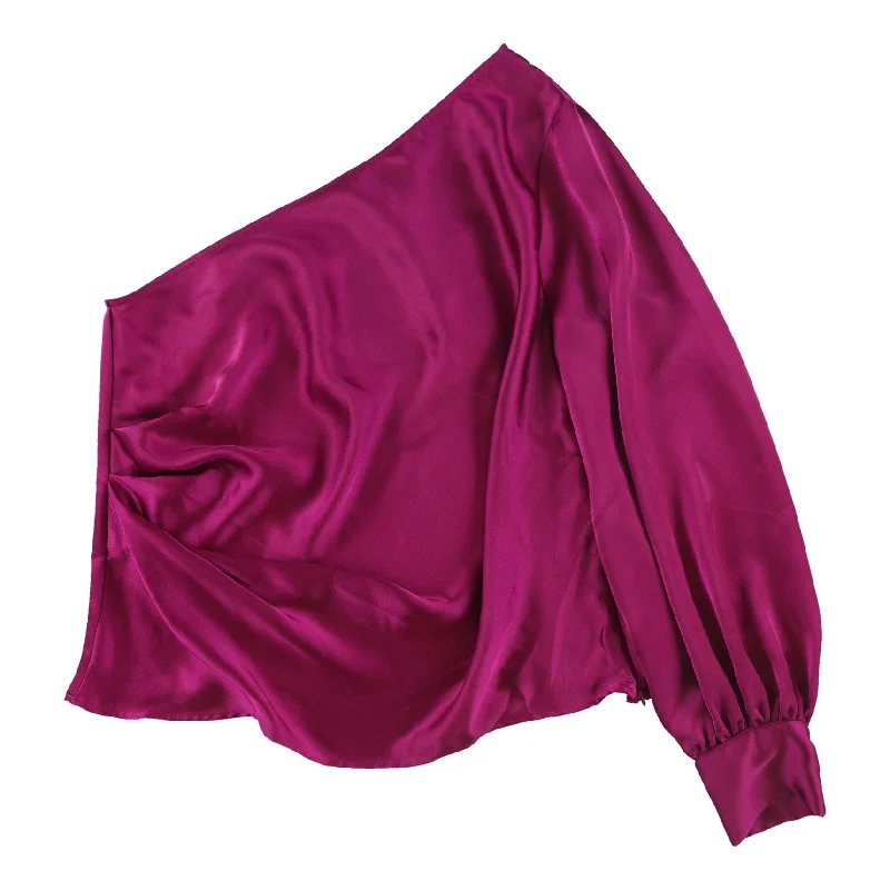 I-N-C Womens Fuschia Pop One Shoulder Blouse, Purple, X-Large Sustainable Organic
