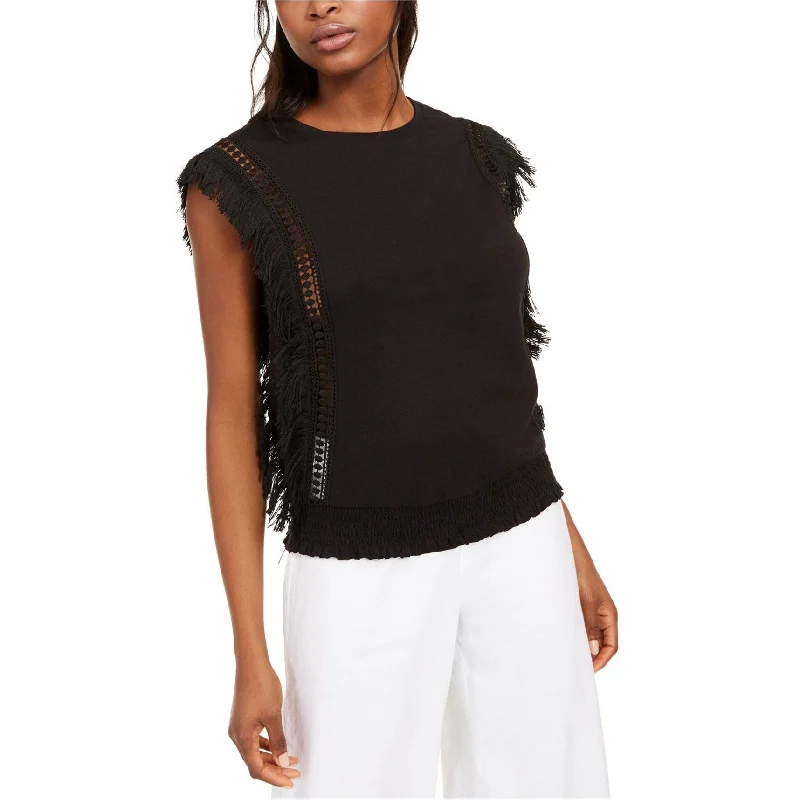 I-N-C Womens Fringe Tank Top, Black, Medium Earthy Women's Hemp - based