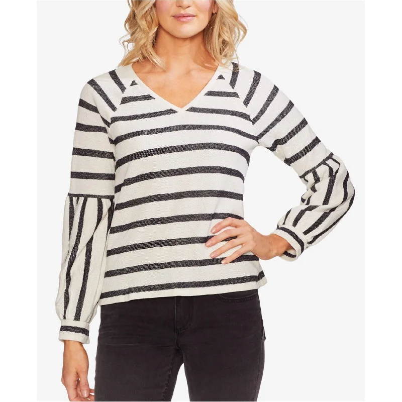 Vince Camuto Womens Bubble Sleeve Pullover Sweater French