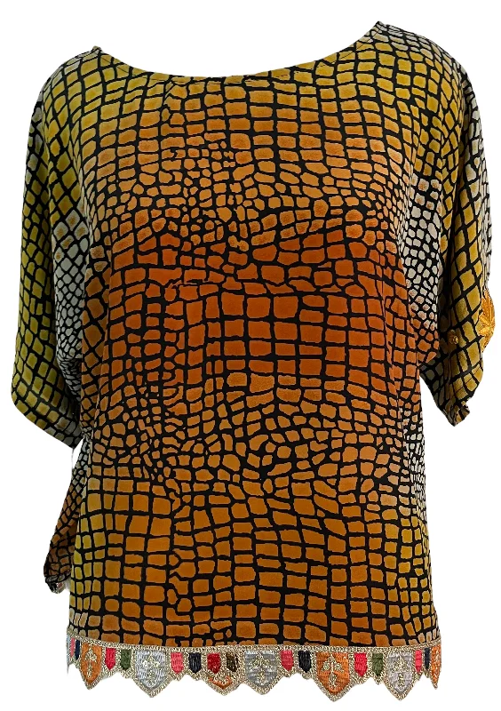 PRC6241 Avatar Pure Silk Side Slit Top Sustainable Organic