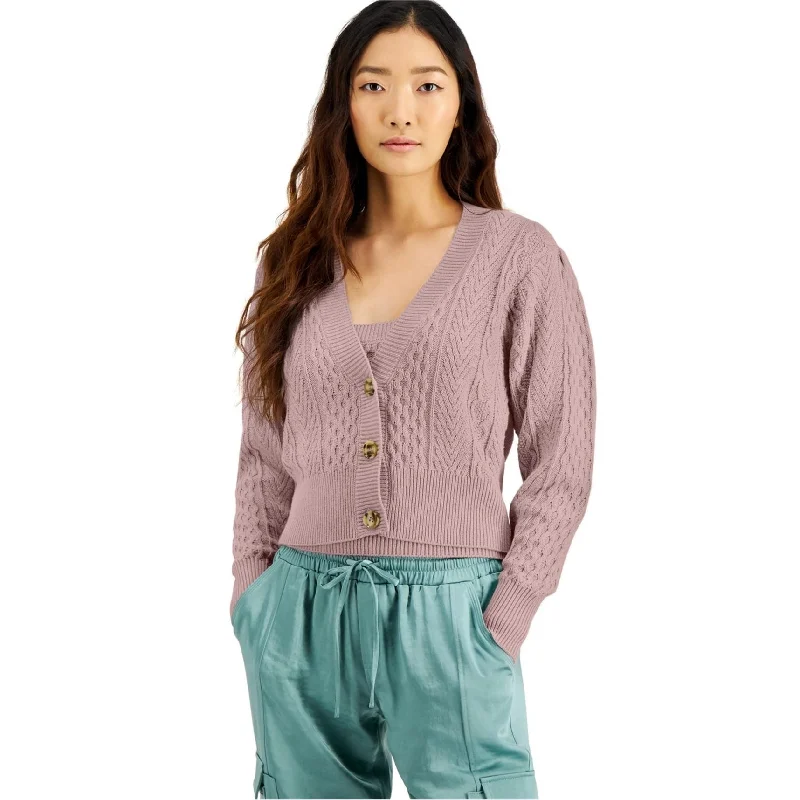 I-N-C Womens Cable Knit Cardigan Sweater Refined Women's Classic 