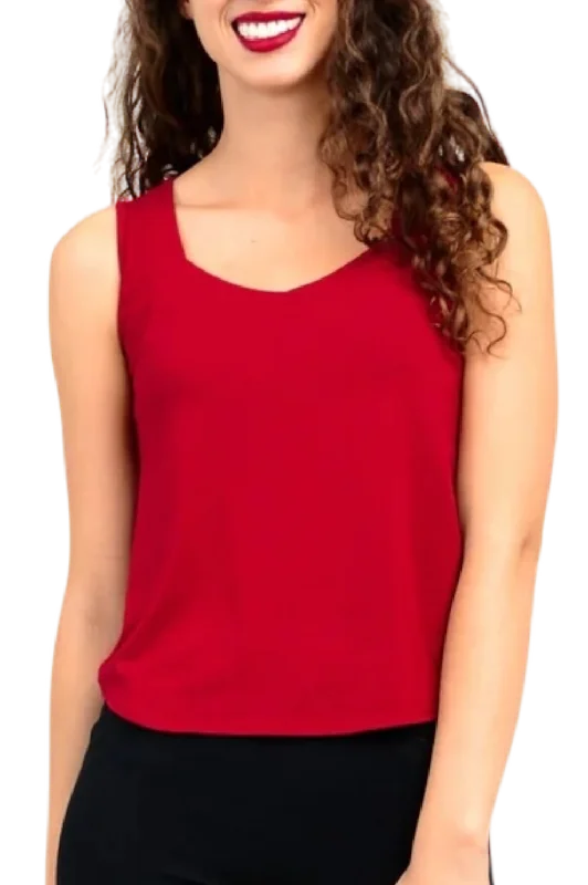 Lipstick Red Bamboo Ritzy Tank Sharp Women's Italian