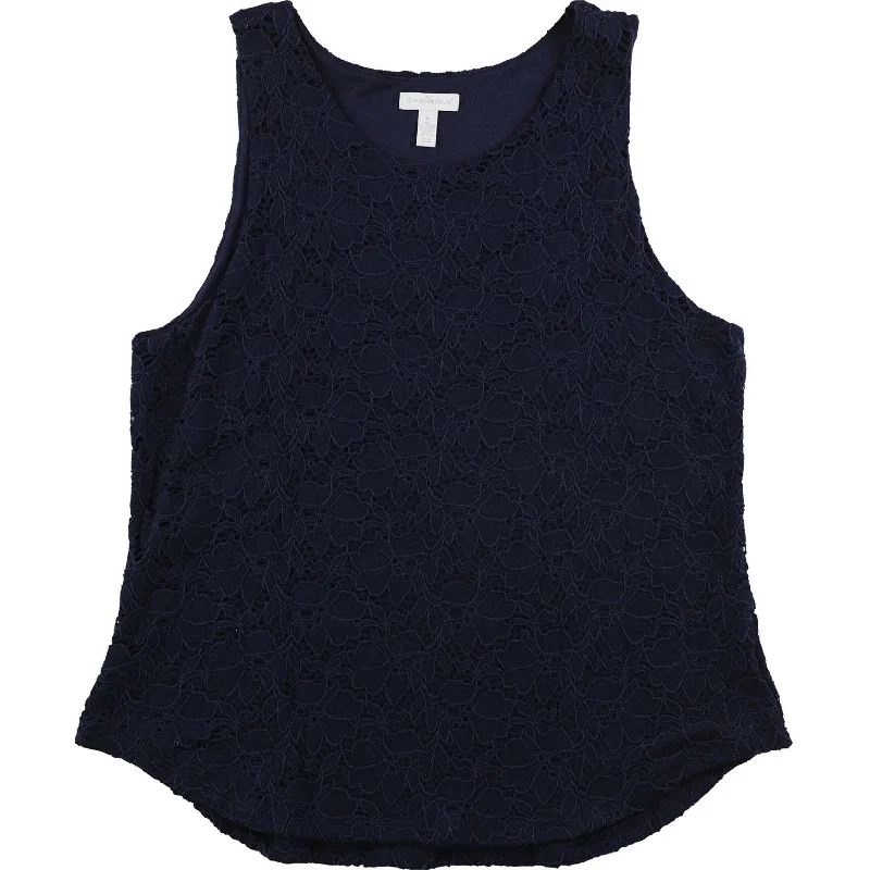 Charter Club Womens Textured Tank Top, Blue, X-Large Dapper Women's 1920S