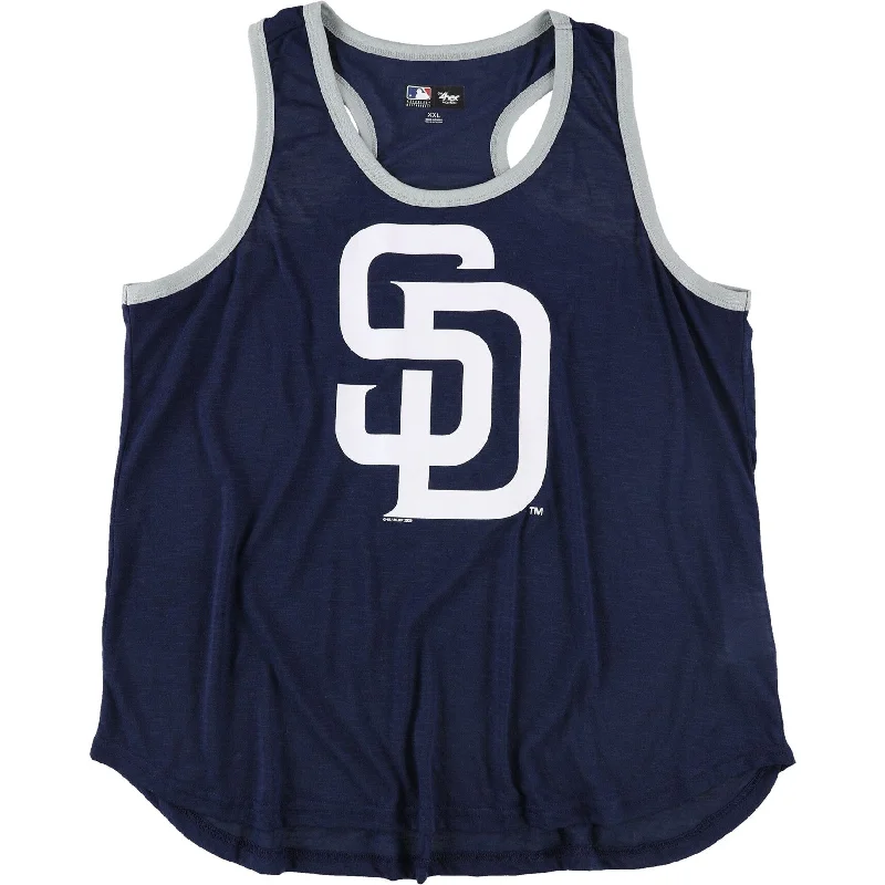 G-III Sports Womens San Diego Padres Logo Racerback Tank Top, Blue, Large Sporty Women's Athleisure 