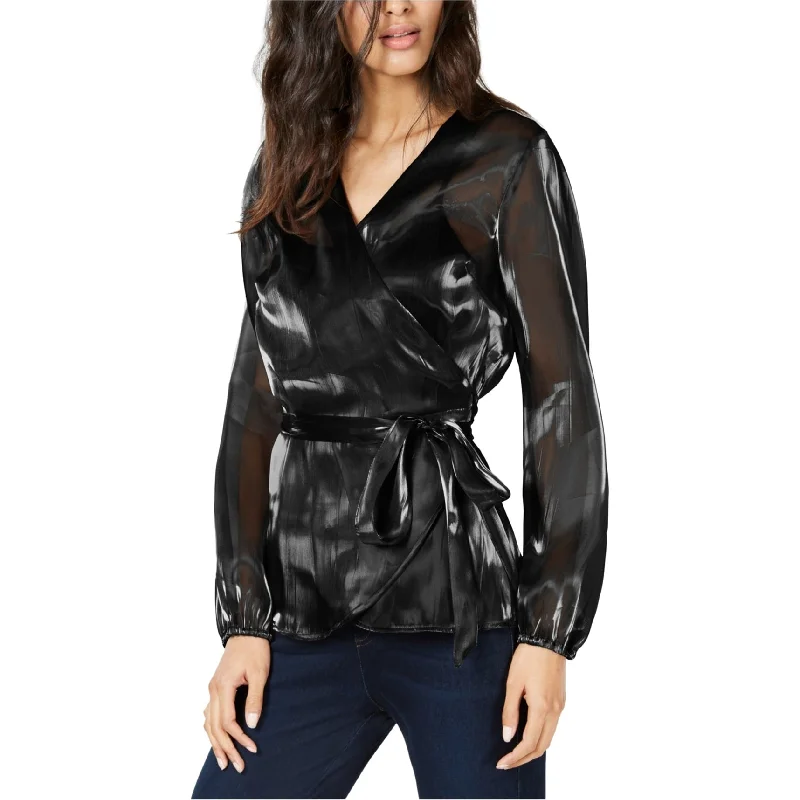 I-N-C Womens Glam Wrap Blouse Trendy Women's Oversized