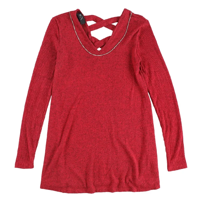 BCX Womens Lattice Back Pullover Sweater, Red, Small Casual Women's Japanese 