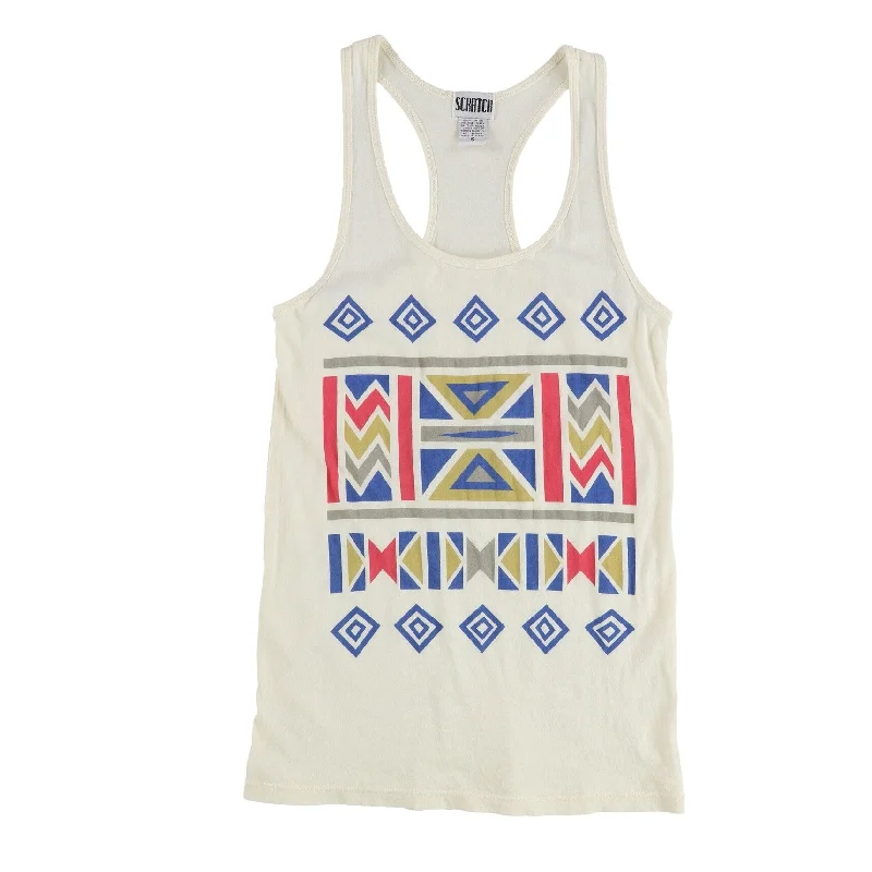 Scratch Womens Aztec Print Racerback Tank Top, Off-White, Small Sporty Women's Tennis