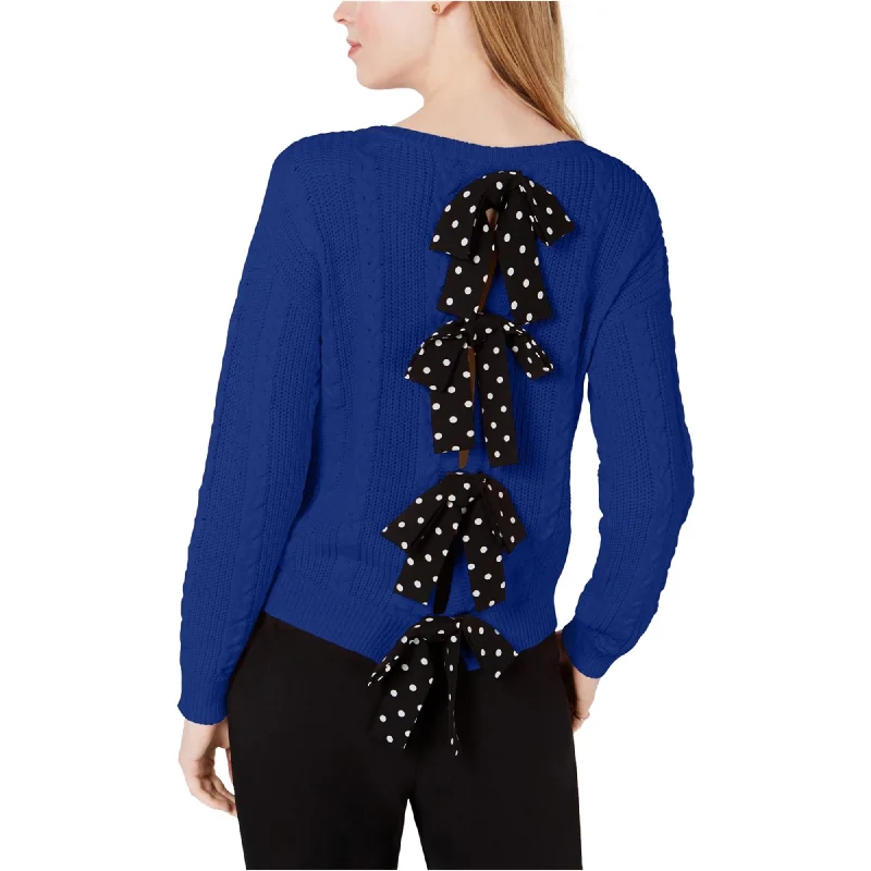 Maison Jules Womens Bow-Back Knit Sweater Traditional Women's Wool