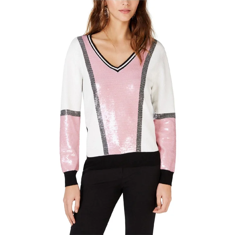 I-N-C Womens Colorblocked Pullover Sweater, White, Medium Traditional Women's Wool
