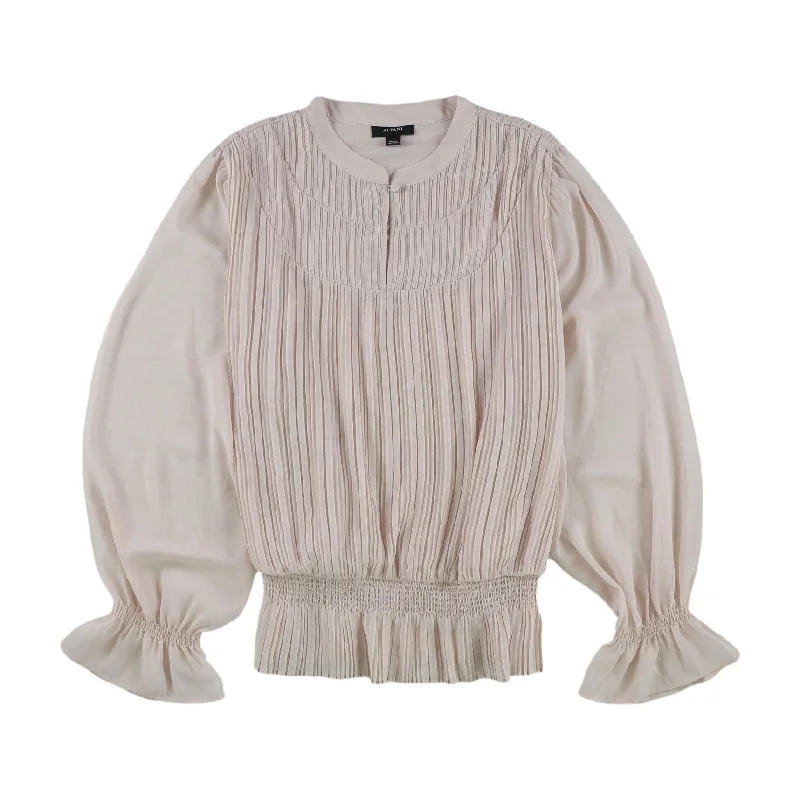 Alfani Womens Smocked Peasant Blouse Streetwear Style for 