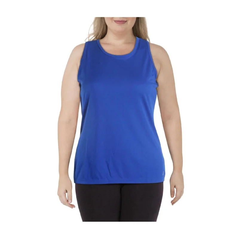 ASICS Womens Ready Set Singlet Tank Top, Blue, X-Large Contemporary 