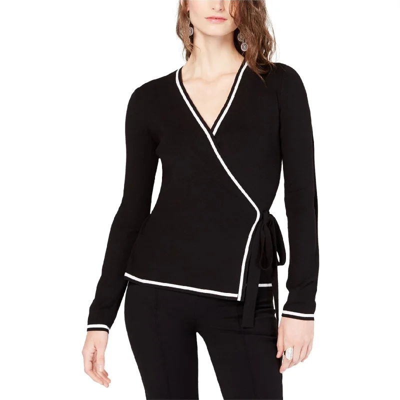 I-N-C Womens Contrast Trim Sweater Wrap Swing Cozy Women's Sherpa - lined