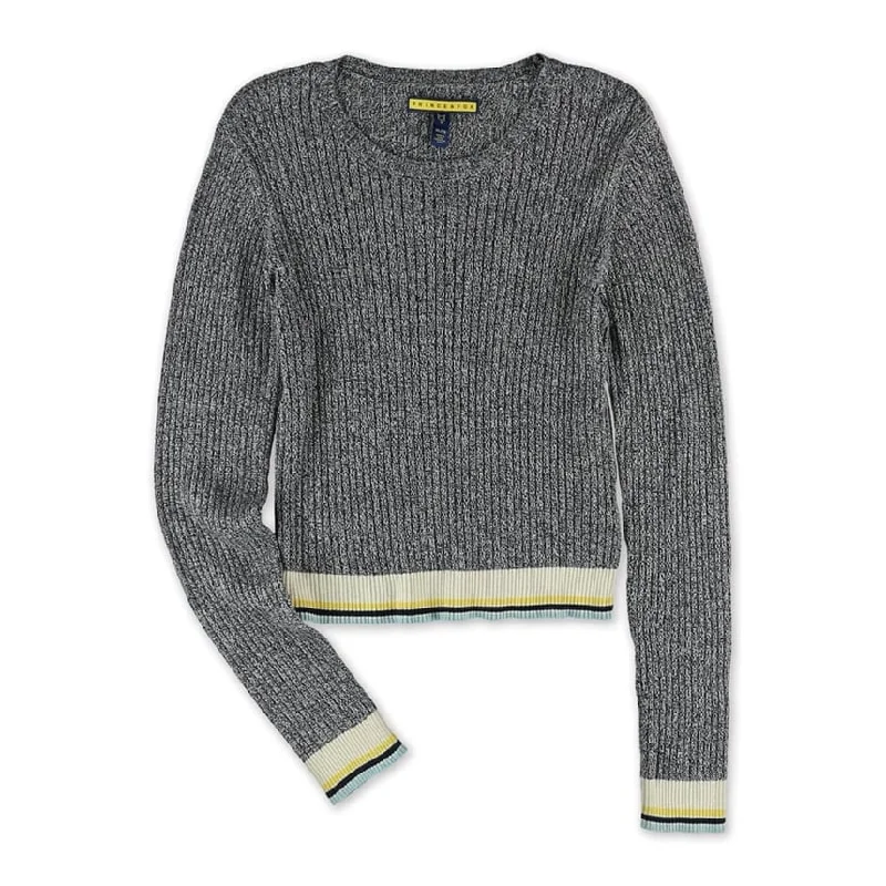 Aeropostale Womens Marled Ribbed Pullover Sweater, Blue, X-Large French
