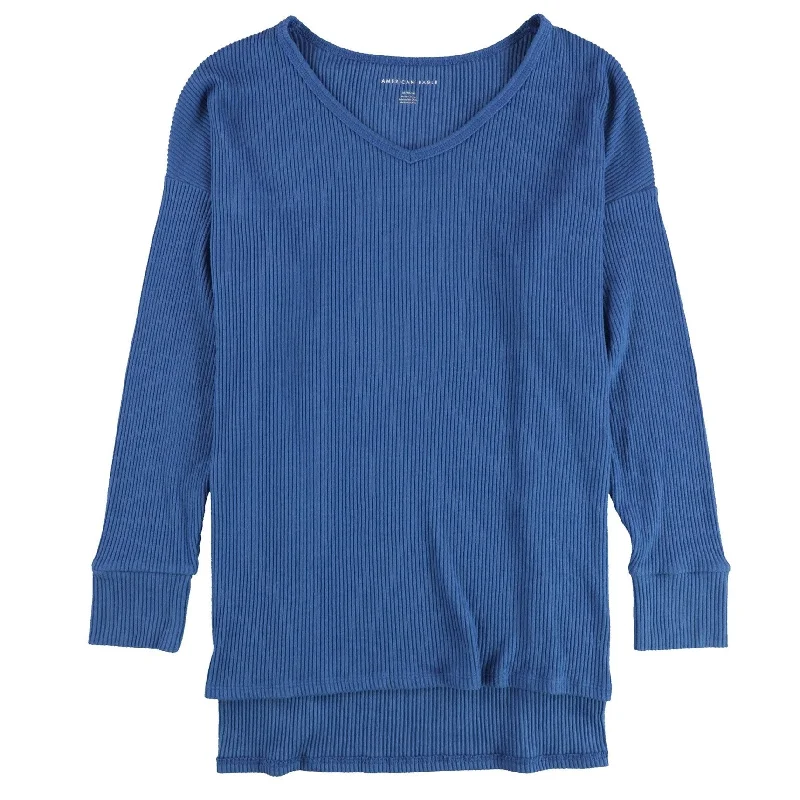American Eagle Womens Ribbed V-Neck Pullover Sweater Practical Women's Quick - dry