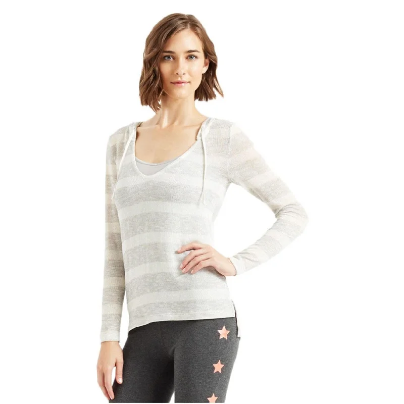 Aeropostale Womens Striped Hooded Sweater Cozy Women's Winter