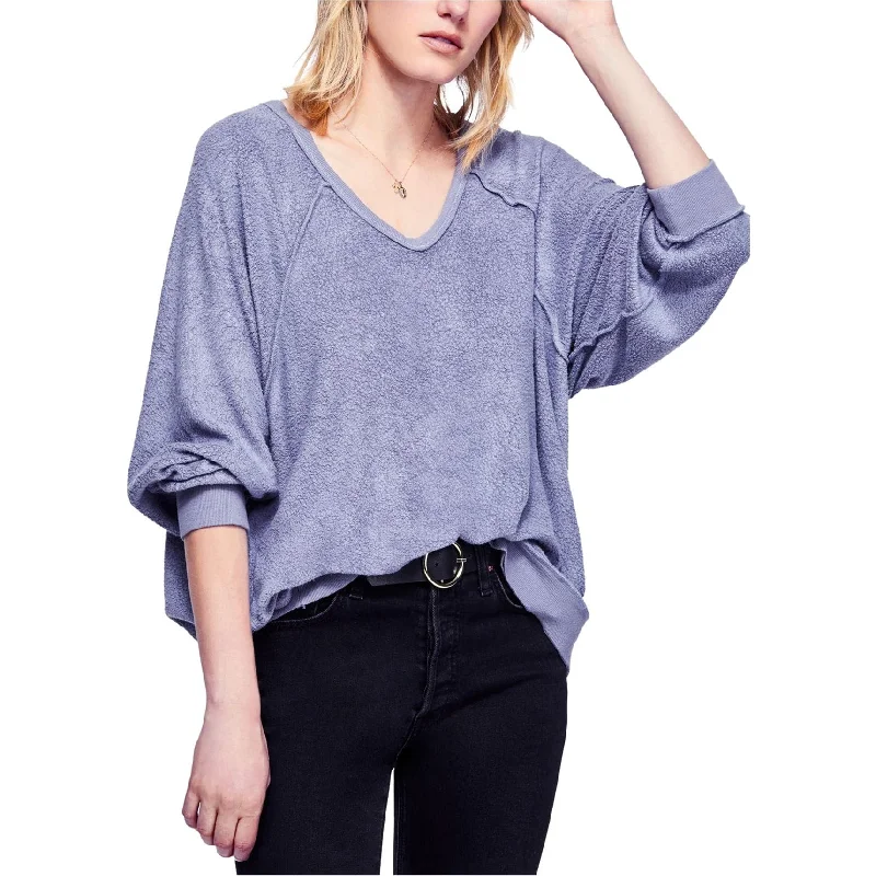 Free People Womens Take It Off Textured Pullover Sweater Business