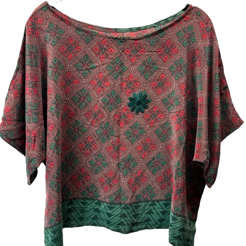 PRC3748A Avatar Pure Silk Boxy Top Tough Women's Military - inspired